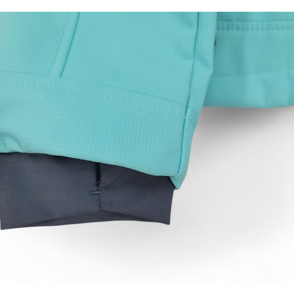 Free Country Women's Petite Medium Softshell Jacket Aqua Hooded Zip Fleece Lined - Picture 4 of 7